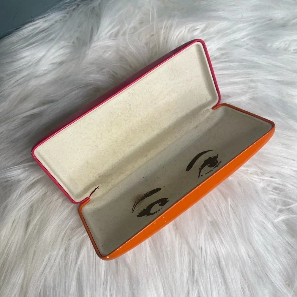 Kate Spade New York Pink & Orange Eyeglasses Sunglasses Hard Case